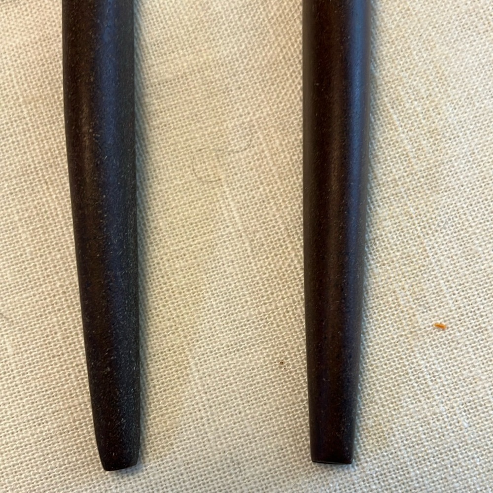 Vintage Ekco Eterna Canoe Muffin 2 pc Elegant Faux Rosewood Handle SERVING SET - Picture 12 of 15